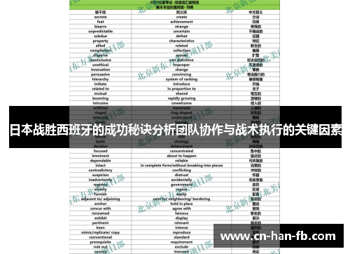 日本战胜西班牙的成功秘诀分析团队协作与战术执行的关键因素 日本战胜西班牙的成功秘诀分析团队协作与战术执行的关键因素